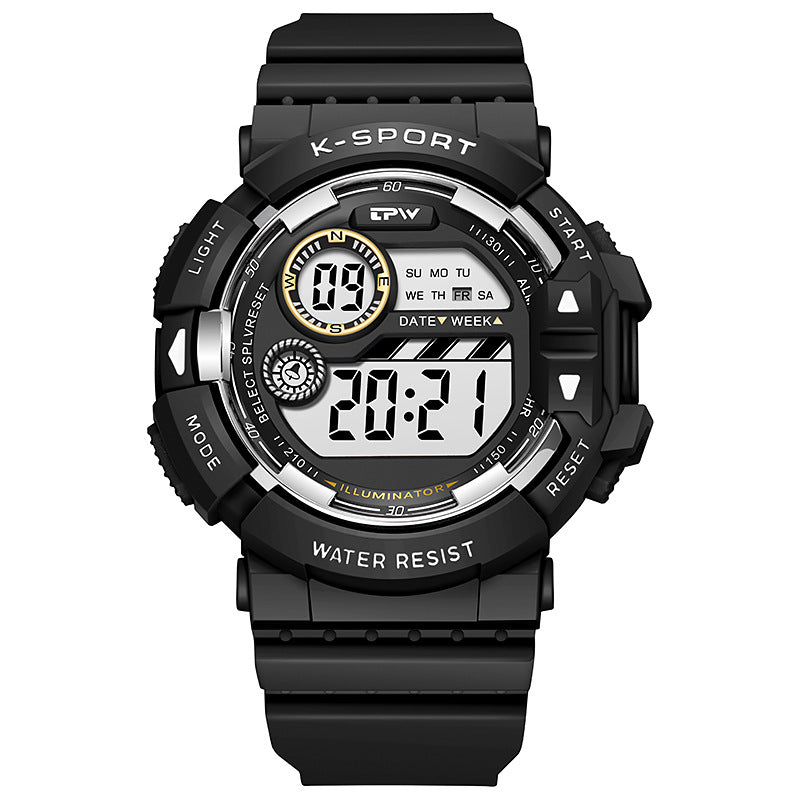 Lumineux Multifonctionnel Étudiant Sports Montre électronique étanche pour enfants