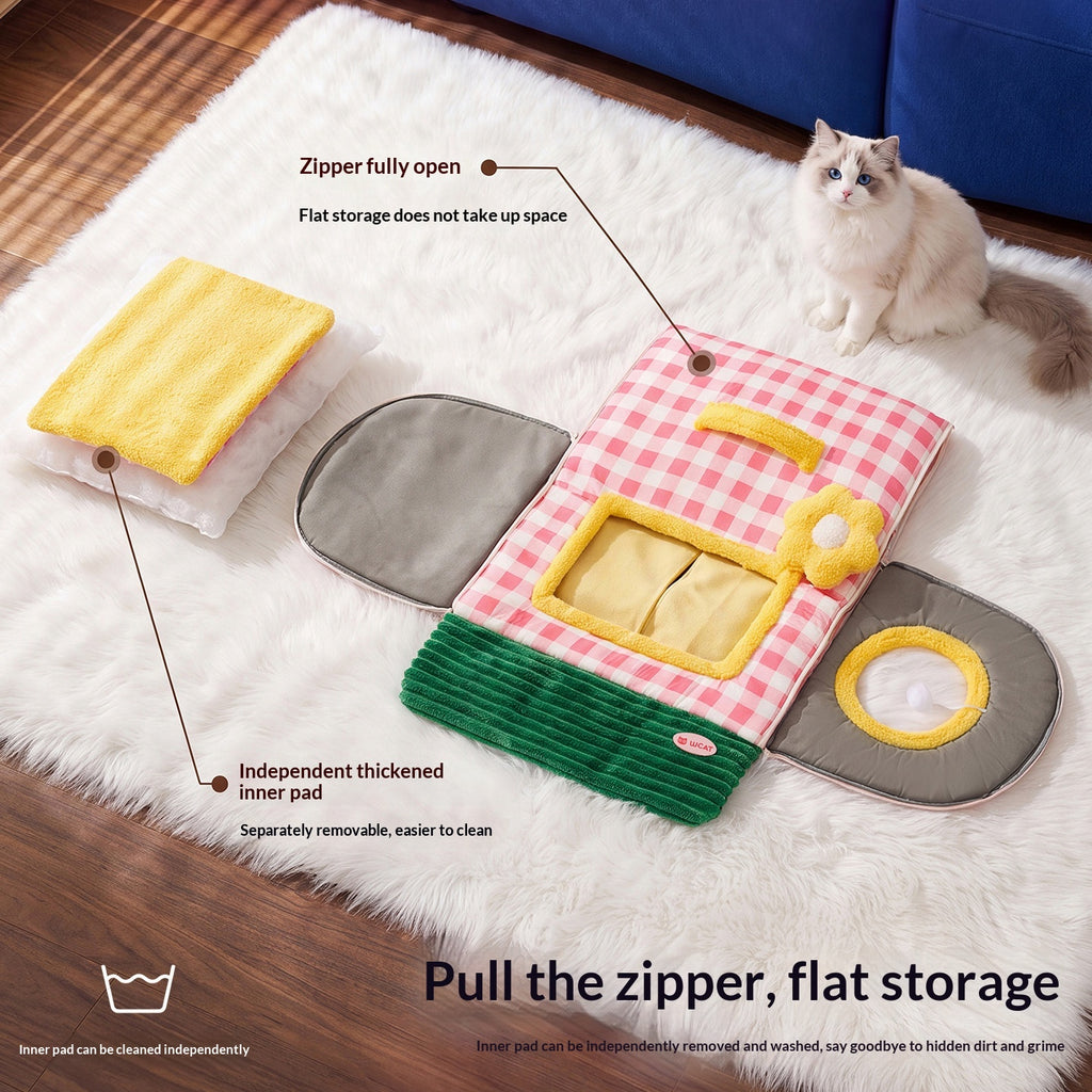 Animaux de compagnie Portable Courbé Maison Nid Petit à moyenne taille chien lit et lit de chat