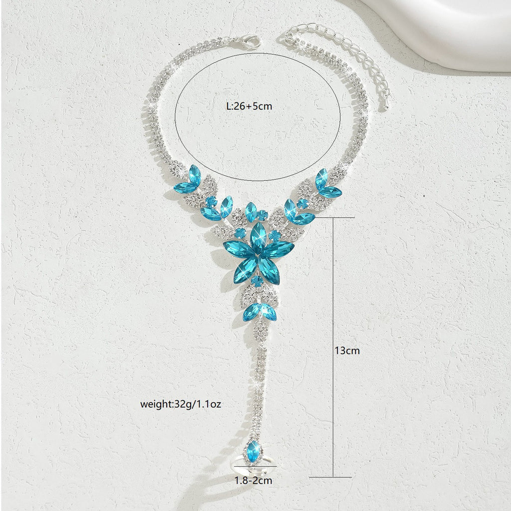 Style coréen Anklet fleur de strass doux et haut de gamme