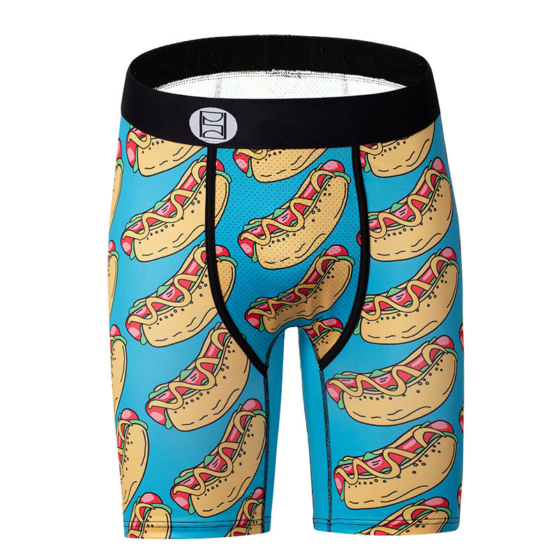 Caricature imprimé garçons Boxers hommes sports sous-vêtements