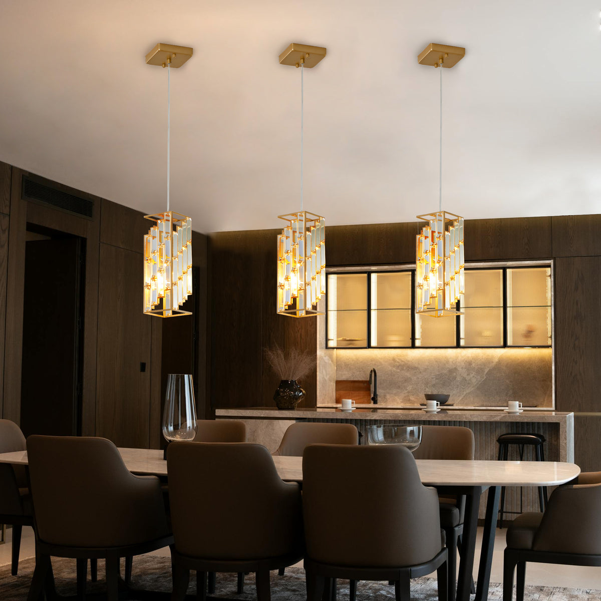 Lumière Pendentif cristal moderne 4 pouces - 3 Pack