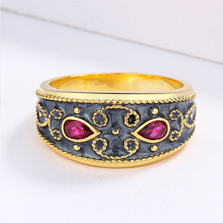 Classic Retro Exquise Bijoux Enamel Ensemble de trois pièces