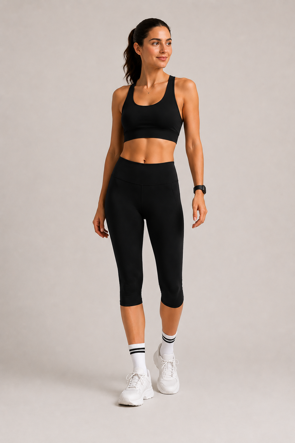 Leggings Capri haute taille pour femmes avec pantalons actifs extensibles de poche latérale
