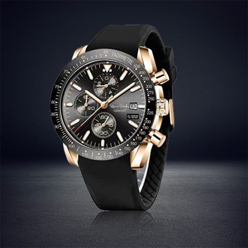 Van Gogh Starry Fantasy Series Montre en caoutchouc pour hommes