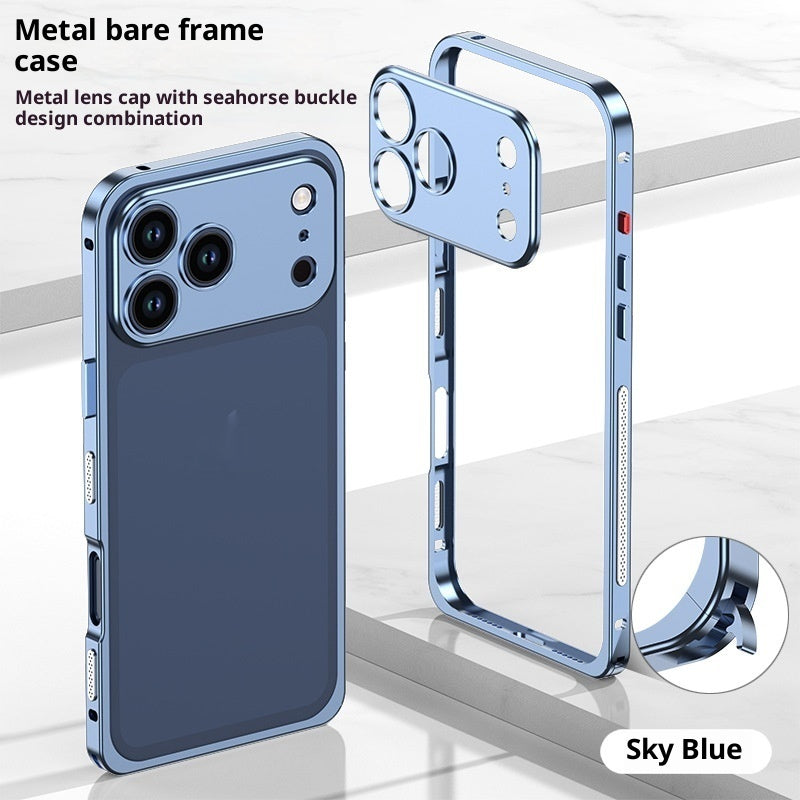 Convient pour 1716promax Seahorse Buckle Frame with Lens Phone Case 15 Metal