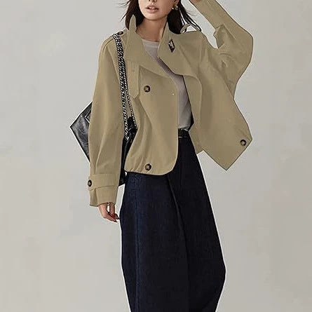 Manteau de tranchée rétro mode pour femmes