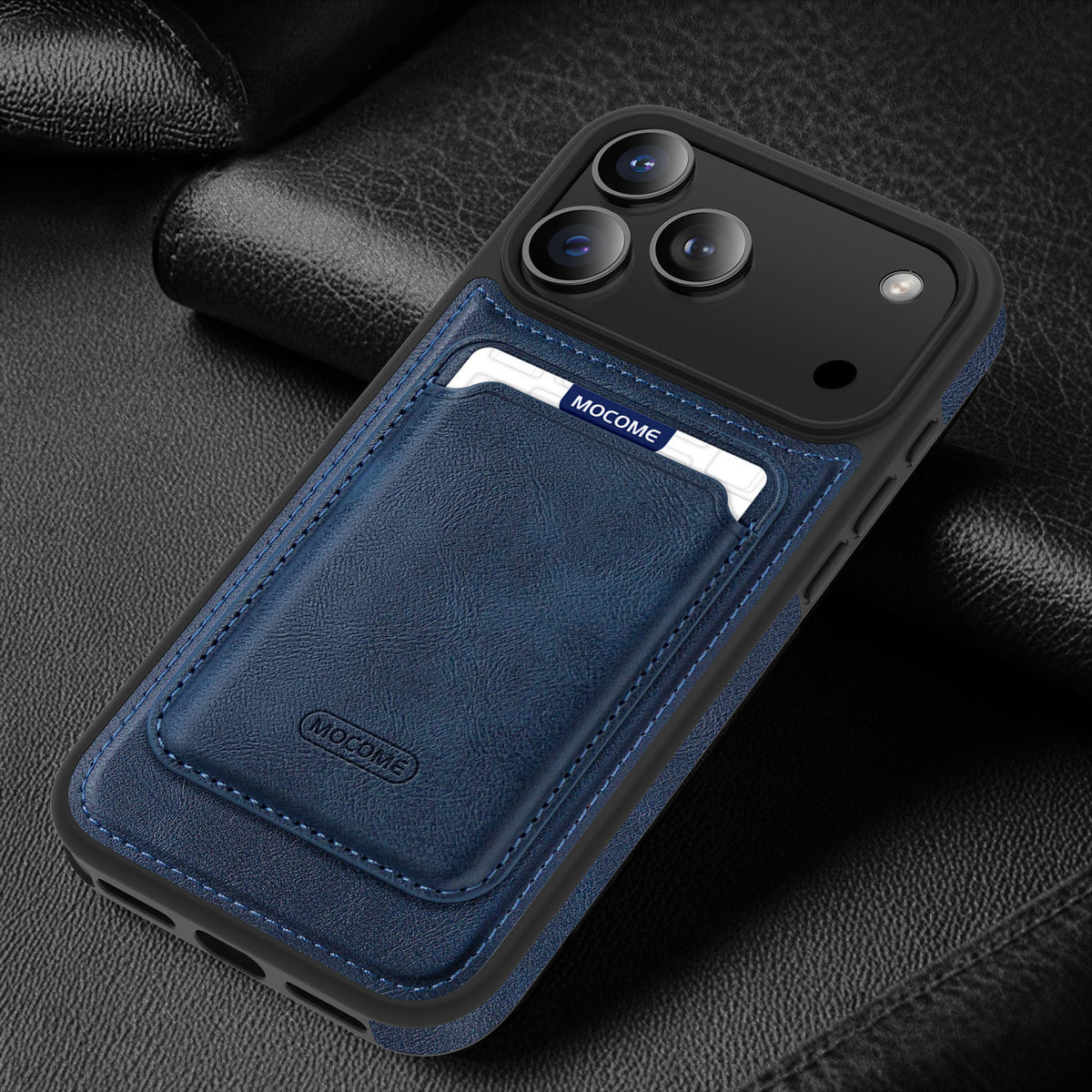 Magnetic Leather Card Holder compatible with 17 Pro Max