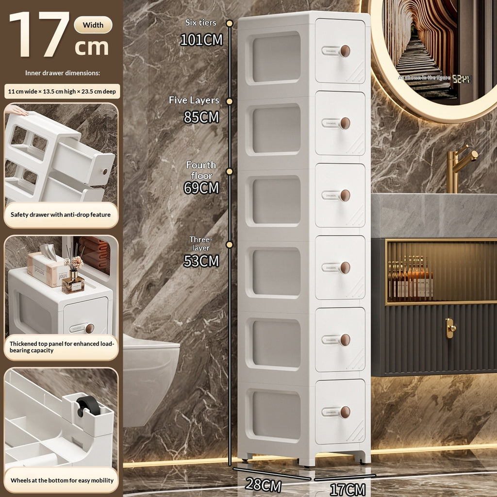 Cabinet de rangement en plastique multi-tier style tiroir salle de bains