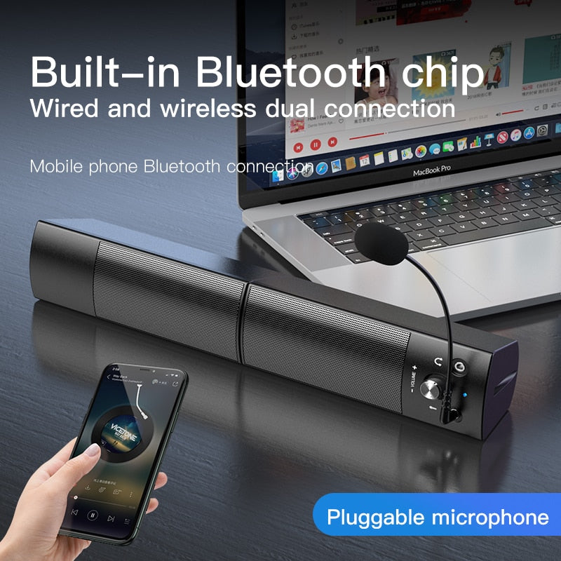 Petit haut-parleur Subwoofer USB avec Microphone Bluetooth Wired Universal