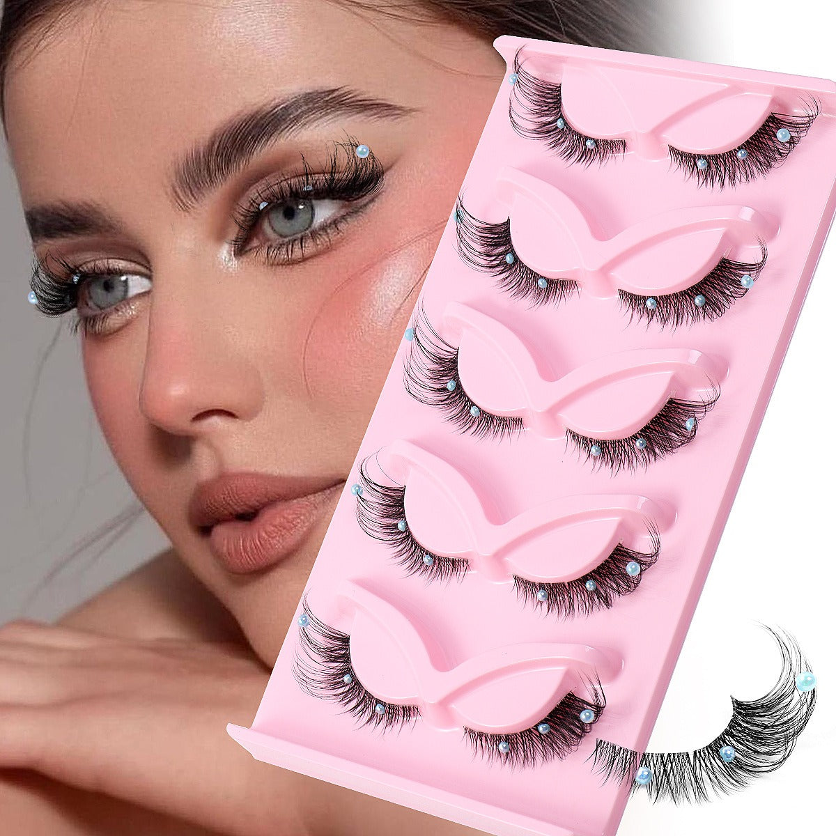 5 paires de faux cils cils Cluster d'extension