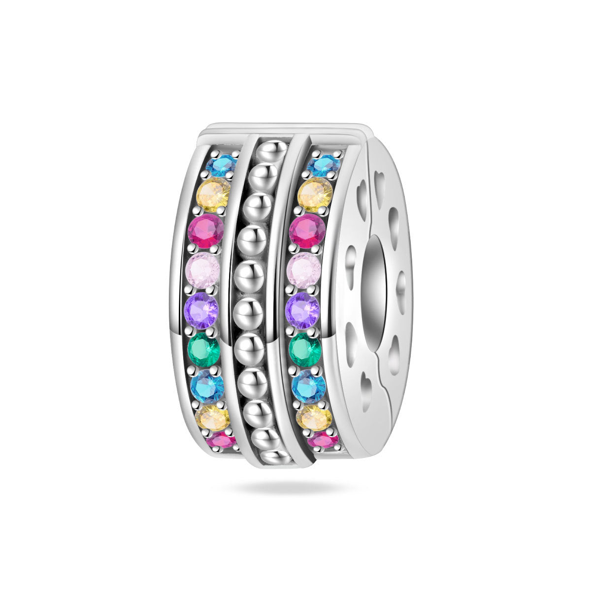 Argenté coloré Zircon Accent perles bracelet bricolage Charm