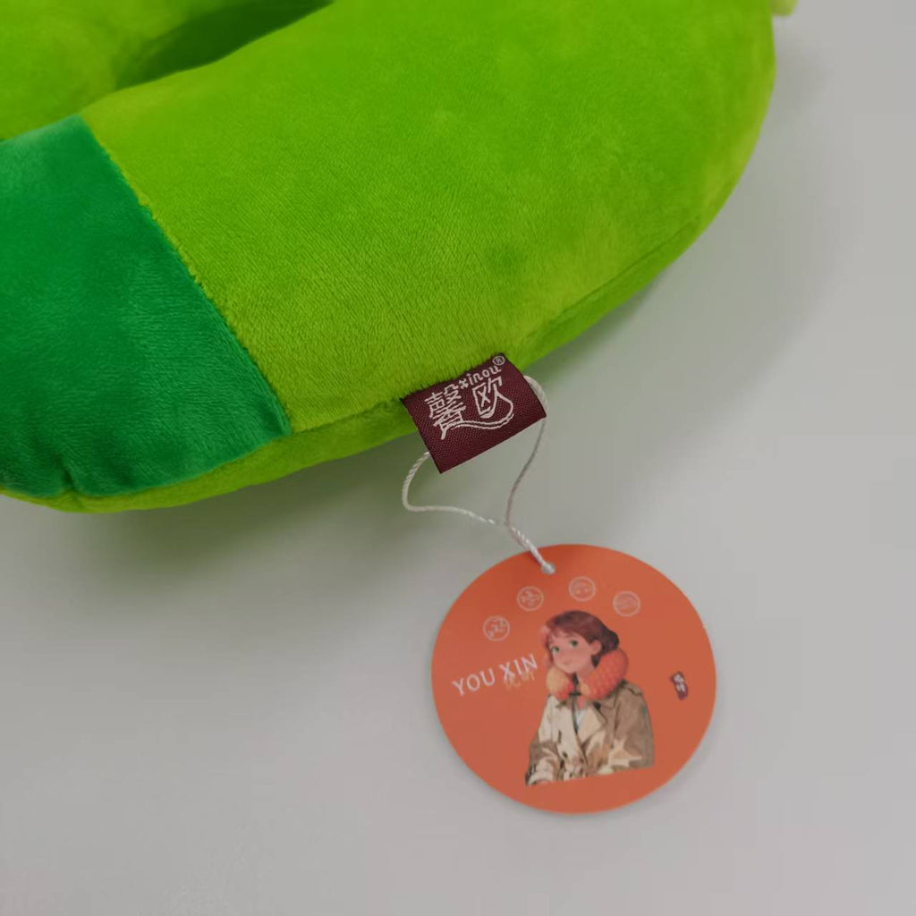 Mignon vert grenouille Ushape cou Oreiller de voyage