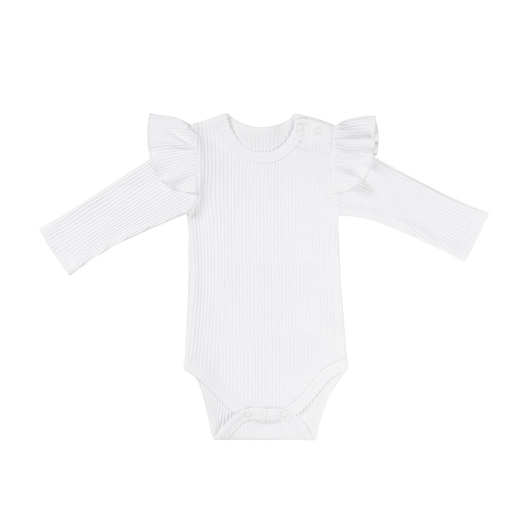 Mode bébé couleur solide épaisse onesie