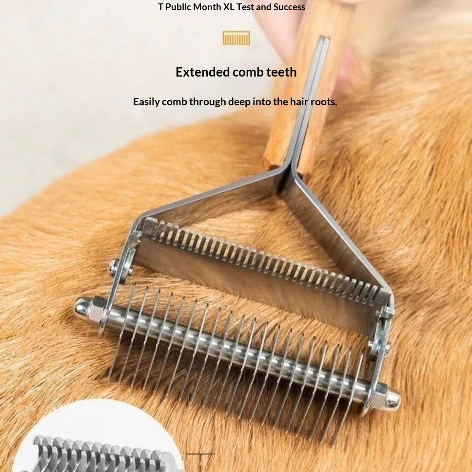 Peigne de démaquillage de chien anti-tangle et brosse pour animaux
