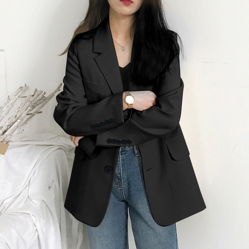 Veste à manches longues pour femmes en couleur unie