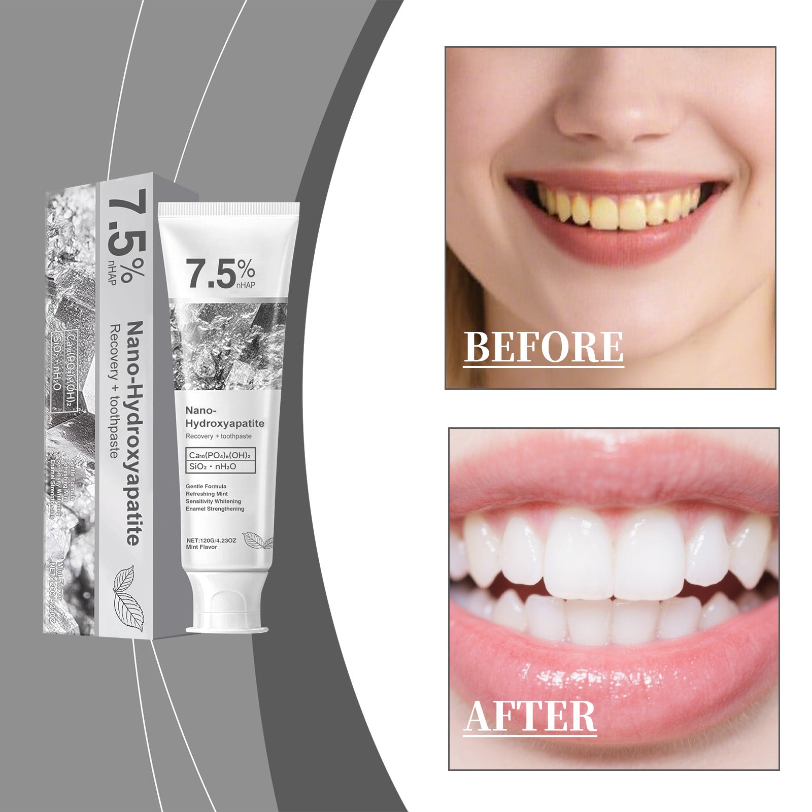 Taie blanche brillante Enlever le dentifrice 120g-box