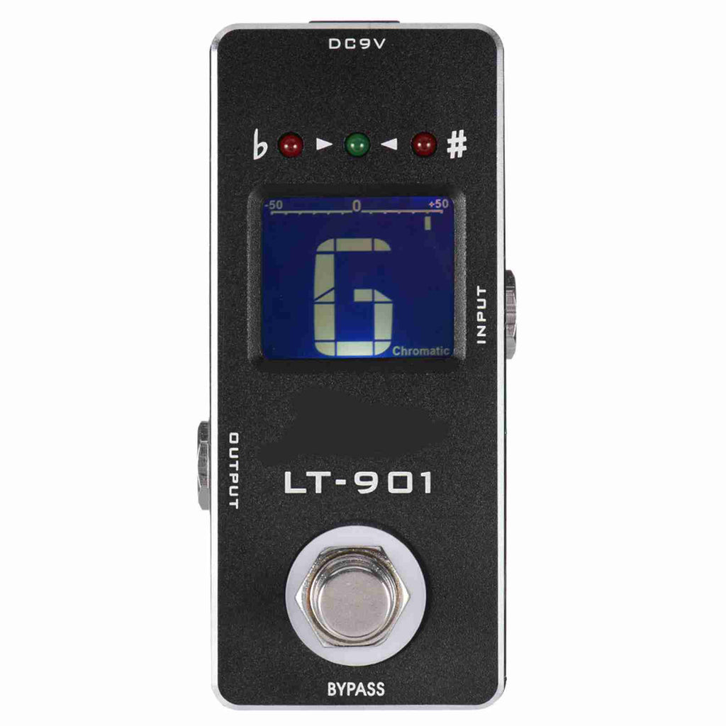 Mini Tuner de guitare chromatique Effet de pédale Vrai Bypass Affichage LCD