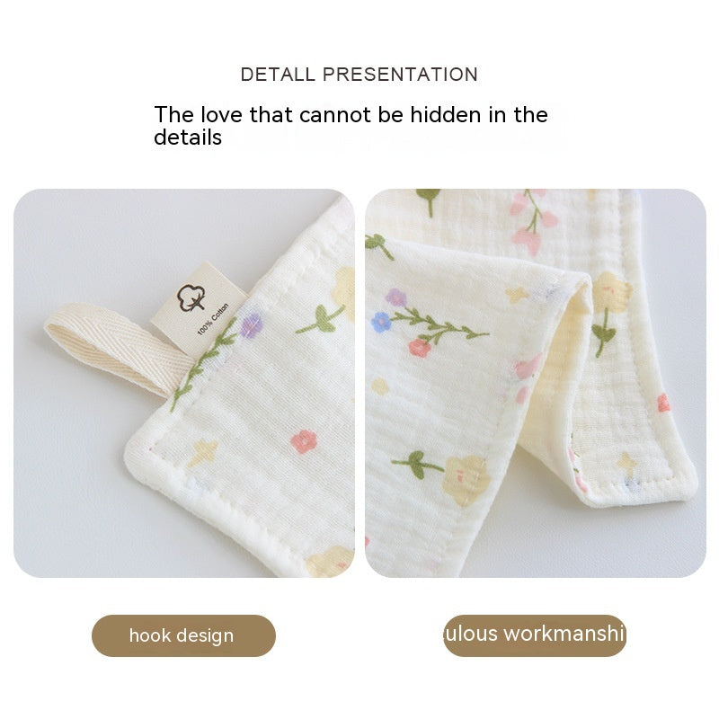 4 couches Gauze Baby Salive Serviette Floral Nouveau-né Baby Face Serviette mouchoir