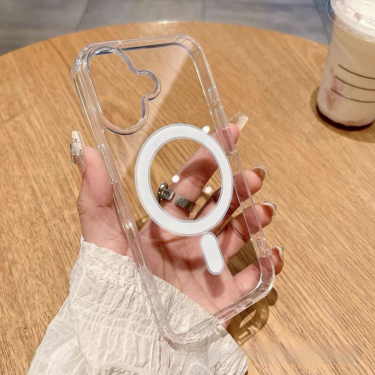 Caméra de téléphone Smart AI bouton boîtier de protection magnétique transparent