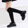 Automne Hiver Populaire Jambe inférieure Knit Chaussettes Black White Câble tricoter petite boule Bow