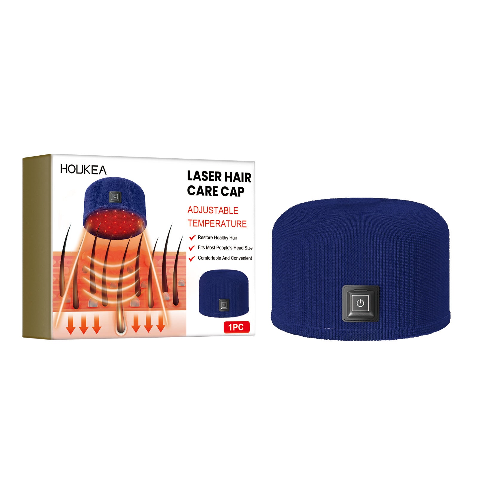 Huukea Dense Toupee Réparation des cheveux Manique épais cheveux fixation tête Massage soins chauffage Ca