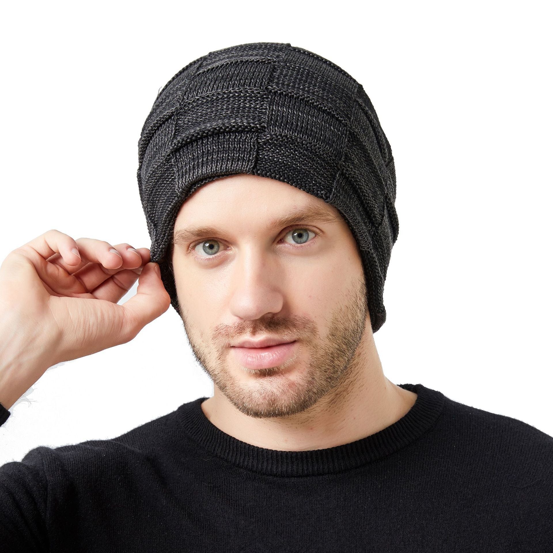 Hommes Chapeau tricoté d'hiver Couples Style chaud Flèche-lin d'oreille protection de laine