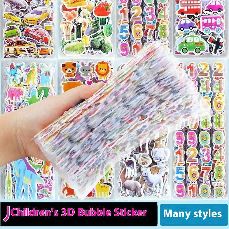 Stickers Bubble Cartoon 3D pour Enfants Récompense