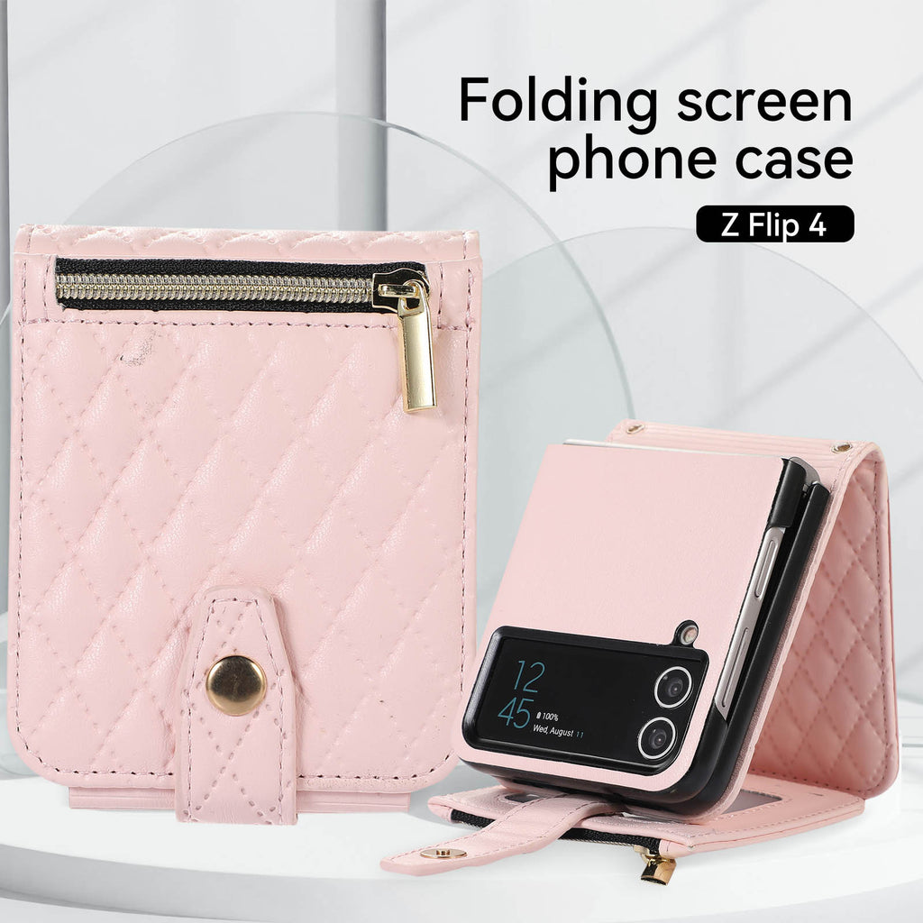 Étui en cuir plongeant sur une épaule couverture de téléphone zipper sac Flip