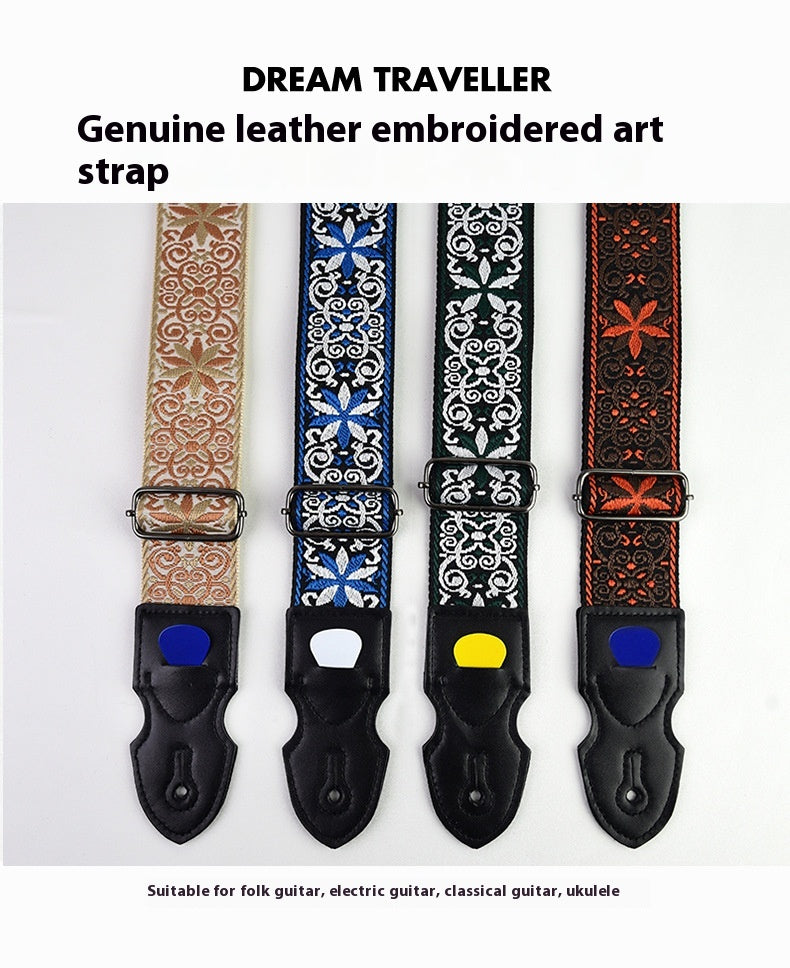 Bracelet pour guitare Folk Guitar Leather Electric Guitar Personnalité Guitare en bois Bracelet pour épaule