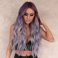 Grade violet-gris cheveux ronds longs bouclés