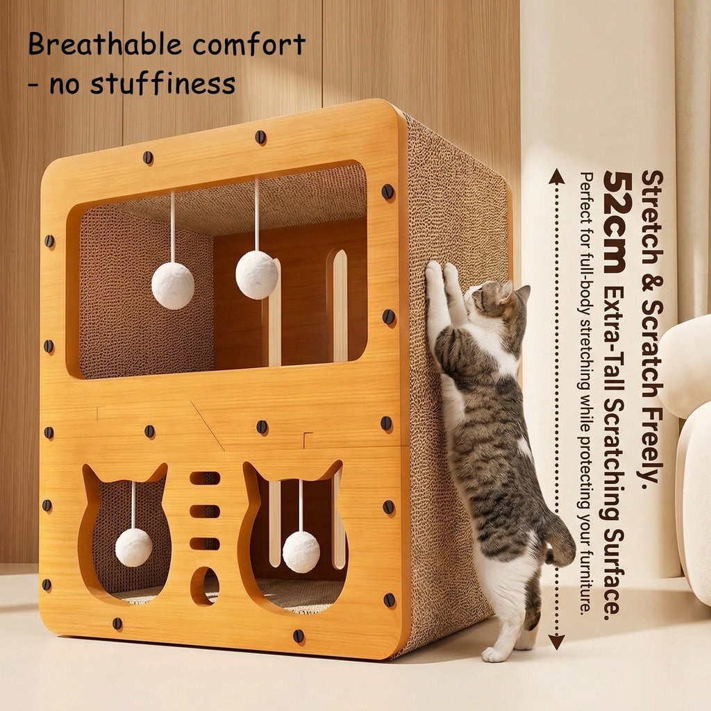 2 Styles Double couche Cat Scratcher House Multifonctionnel papier ondulé Cat Nest Villa