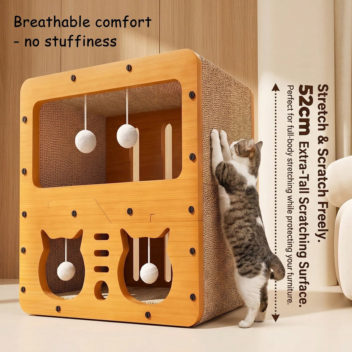 2 Styles Double Layer Cat Scratcher House Multifunctional Corrugated Paper Cat Nest Villa