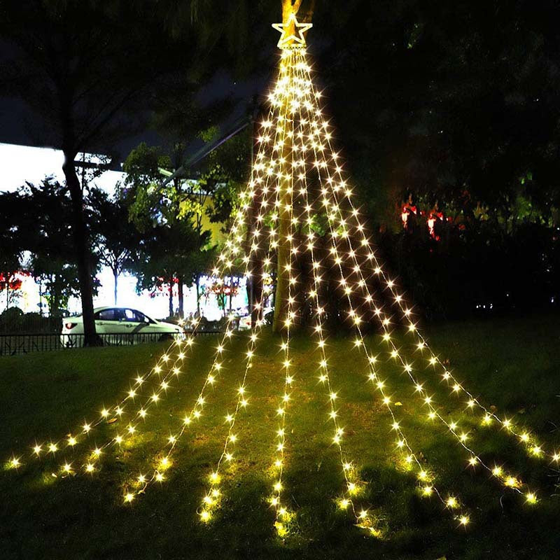 Lumière de chute d'eau étoile 5 points LED pour décorer la cour extérieure