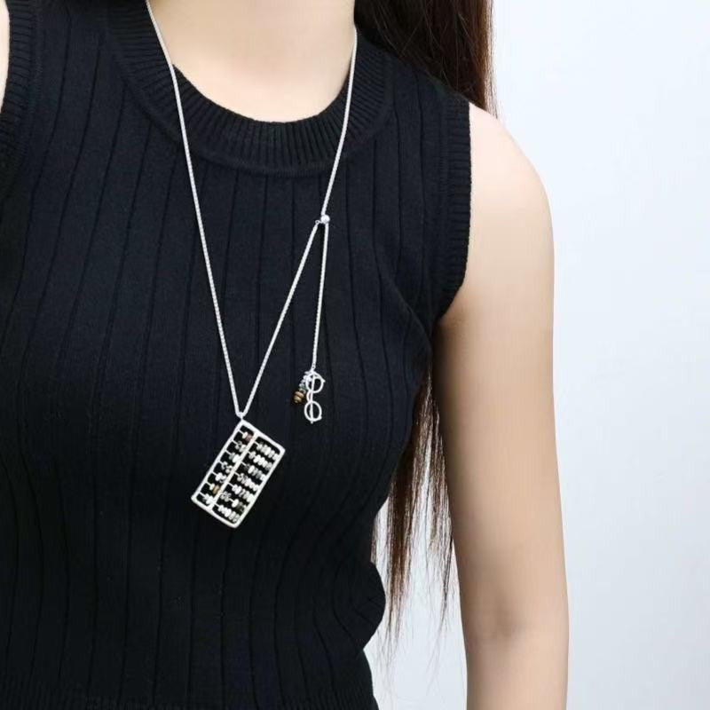 Collier pendentif style Vintage Abacus - Déclaration géométrique des femmes Choker Chain Fashion J