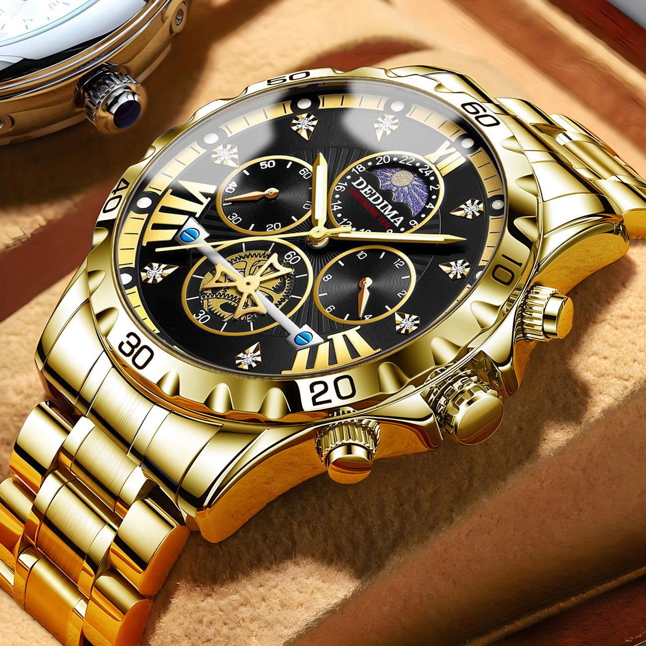 Business Luminous Waterproof Flywheel Montre Quartz