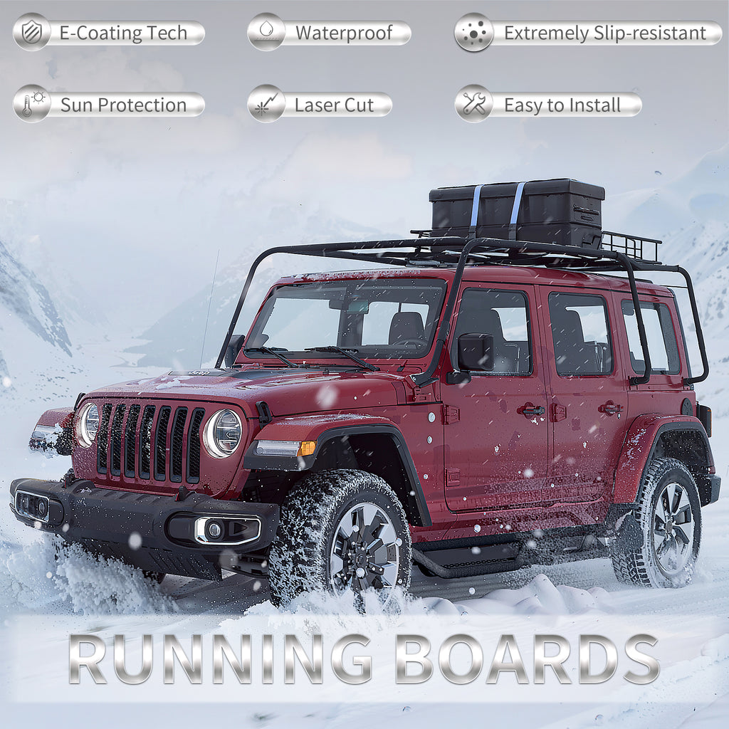 Planches de course Nerf Barres marches latérales pour 07-18 Jeep Wrangler JK Unlimited 4 Door