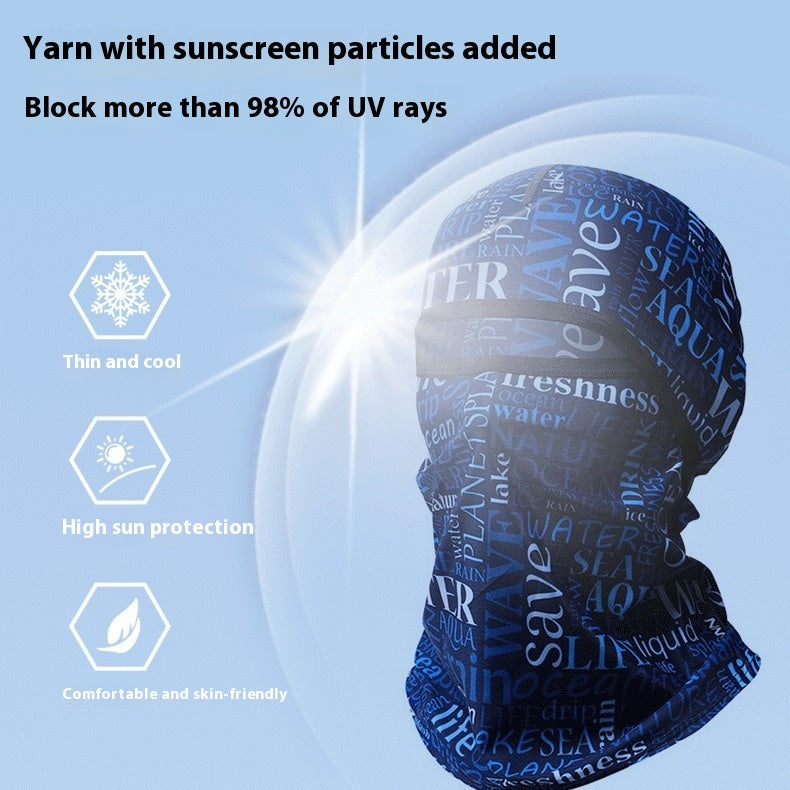 Summer Ice Silk Sun Protection Masque de protection de la tête des hommes Full Face Fishing Sun Protection Scar