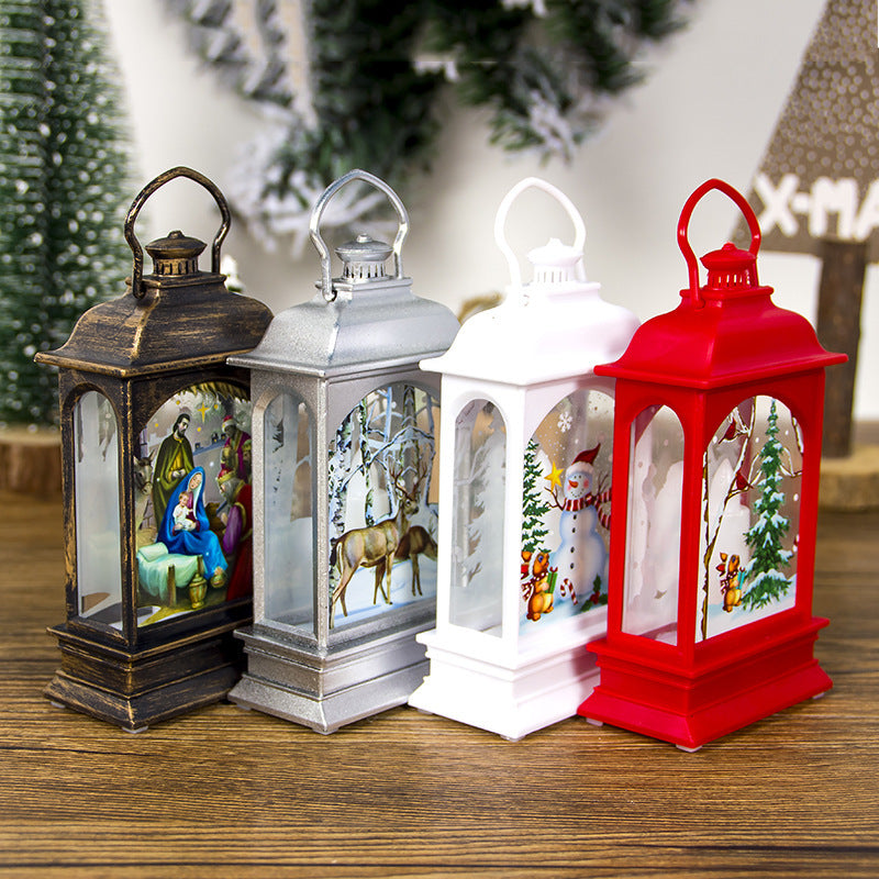 Décorations de Noël Portables Ornements transparents peints de Noël
