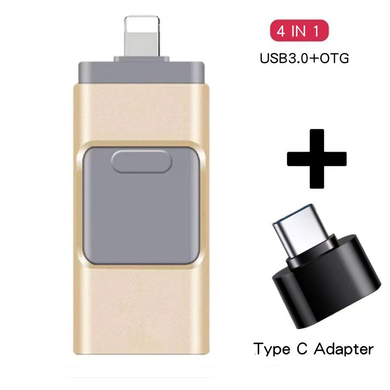 Multifonctionnel téléphone mobile U-disque adapté pour téléphone mobile quatre-en-un métal