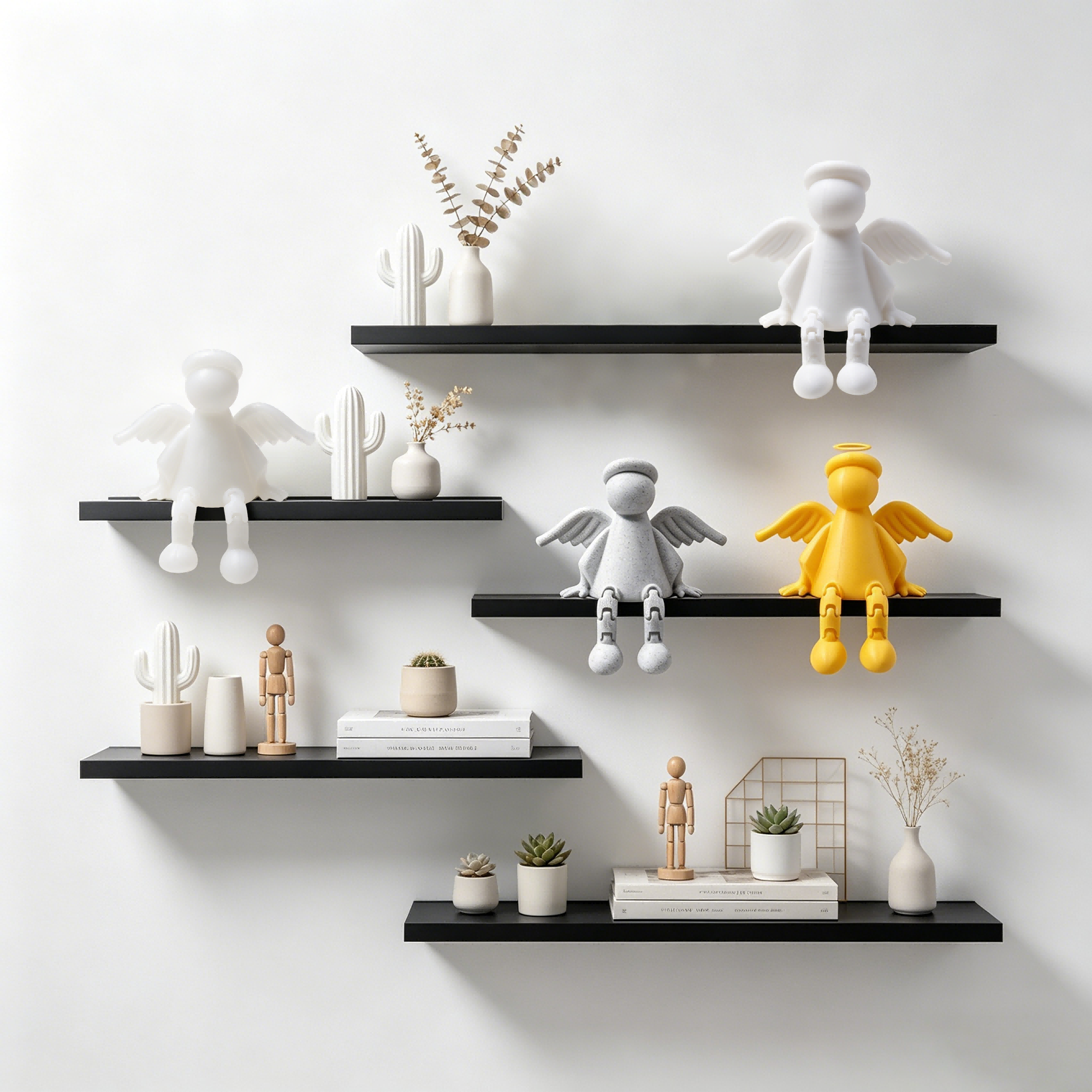 Figurine amère de plateau d'ange imprimée 3D avec jambes articulées