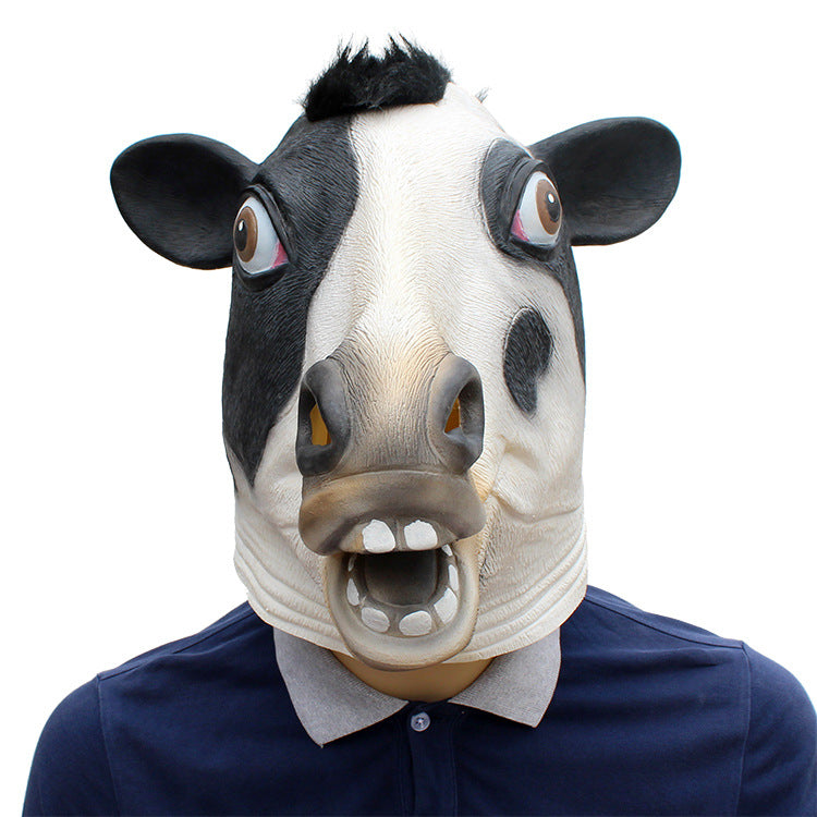 Halloween Fête Masque de vache Latex Headgear