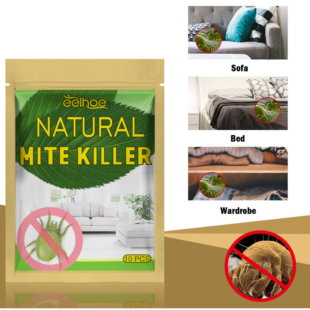 Sac d'enlèvement naturel de mites 10pcs-bag