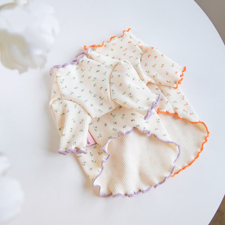 Pet apparel at the base, floral pattern
