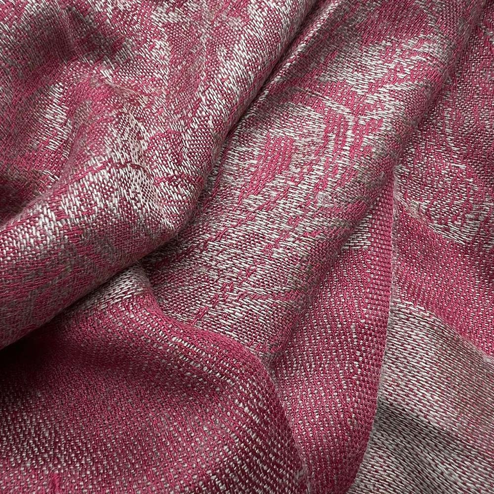 2pcs Classic Red Luxurious Jacquard Weave LightweightRed Jacquard Echarpe