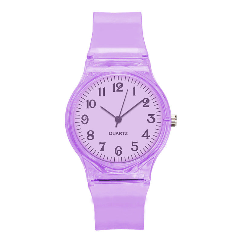 La couleur transparente Bracelet en plastique Cadran Fashion Trend Watch