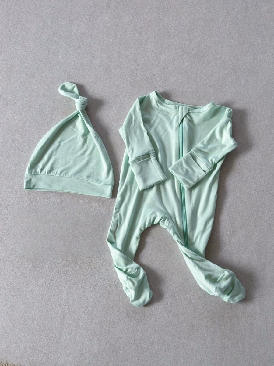 Bébé pied Zip-up Romper Onesie