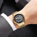 Montre en acier multifonctionnelle lumineuse pour hommes