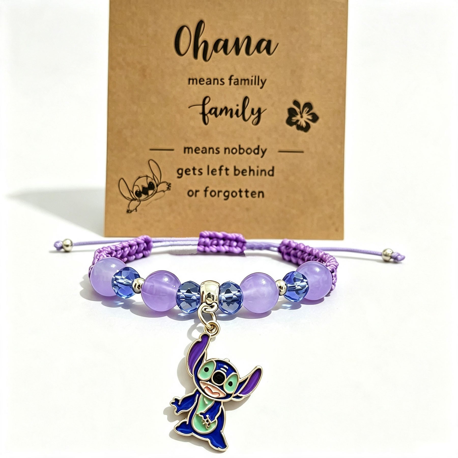 Bleu mignon Alien Cartoon caractère bracelet tissé à la main cordon tressé à la main pour un