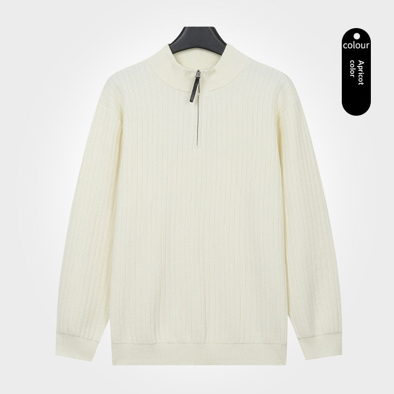 Sweater semi-zip pour hommes avec un léger luxe se sentir doux et chaud pour l'automne Et l'hiver
