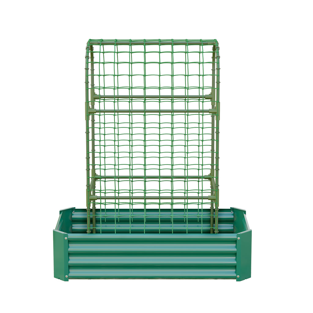 2-en-1 Lit de jardin surélevé avec Trellis - Boîte de 59" pour plantes d'escalade
